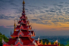 Pagoda on Mandalay Hill, Myanmar, sunset (2017)
