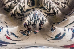 'Reflections in The Bean': the Cloud Gate sculpture in Millennium Park, Chicago, USA (2019)